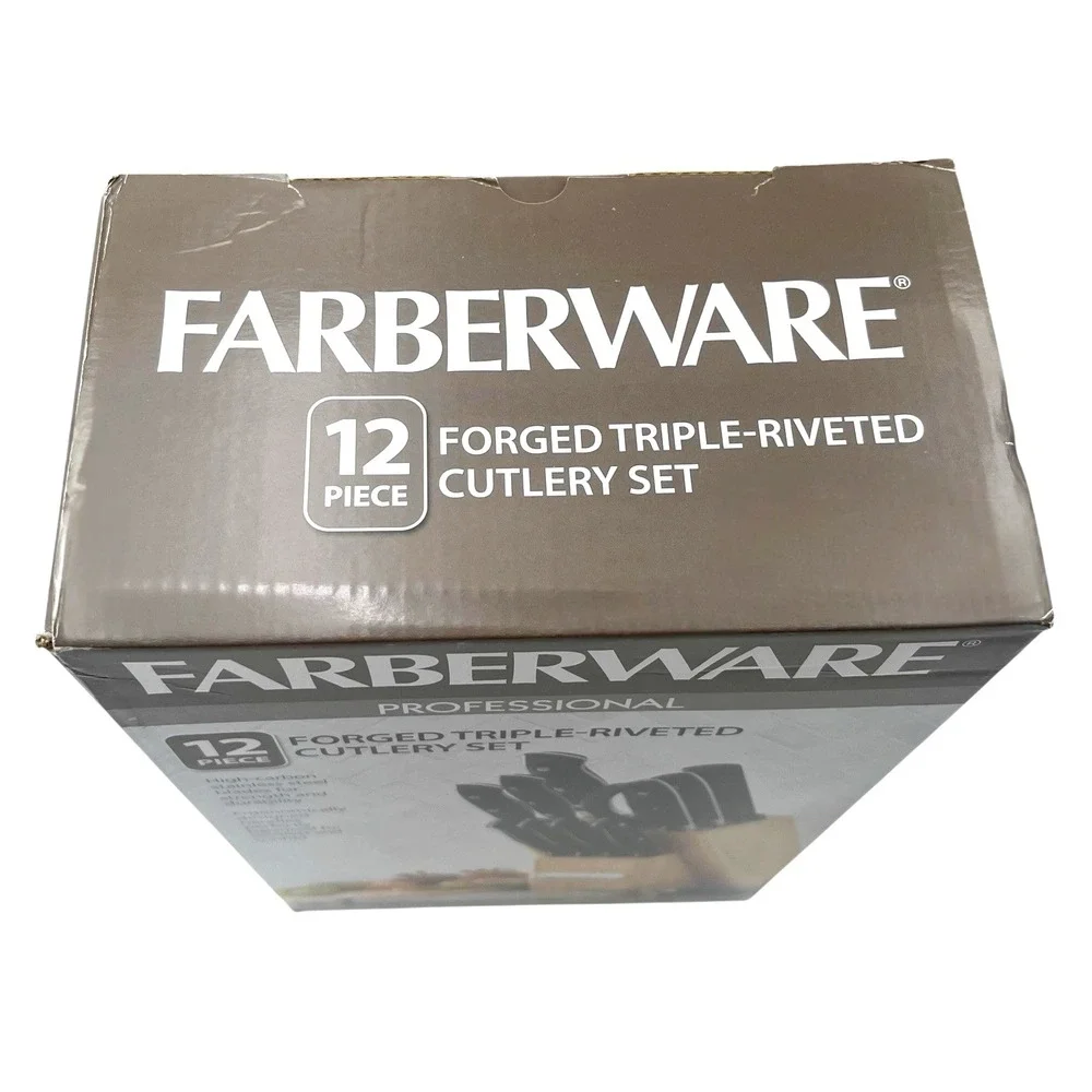 Farberware PROFESSIONAL Forged‎ Triple Riveted 12-Piece Knife Block Set Black